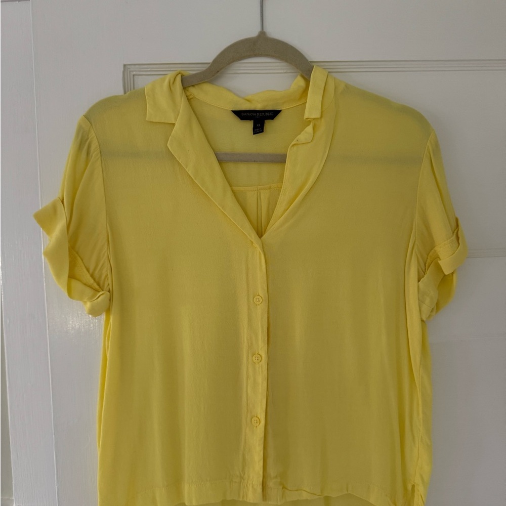 Banana Republic Yellow Boxy Button Down Shirt